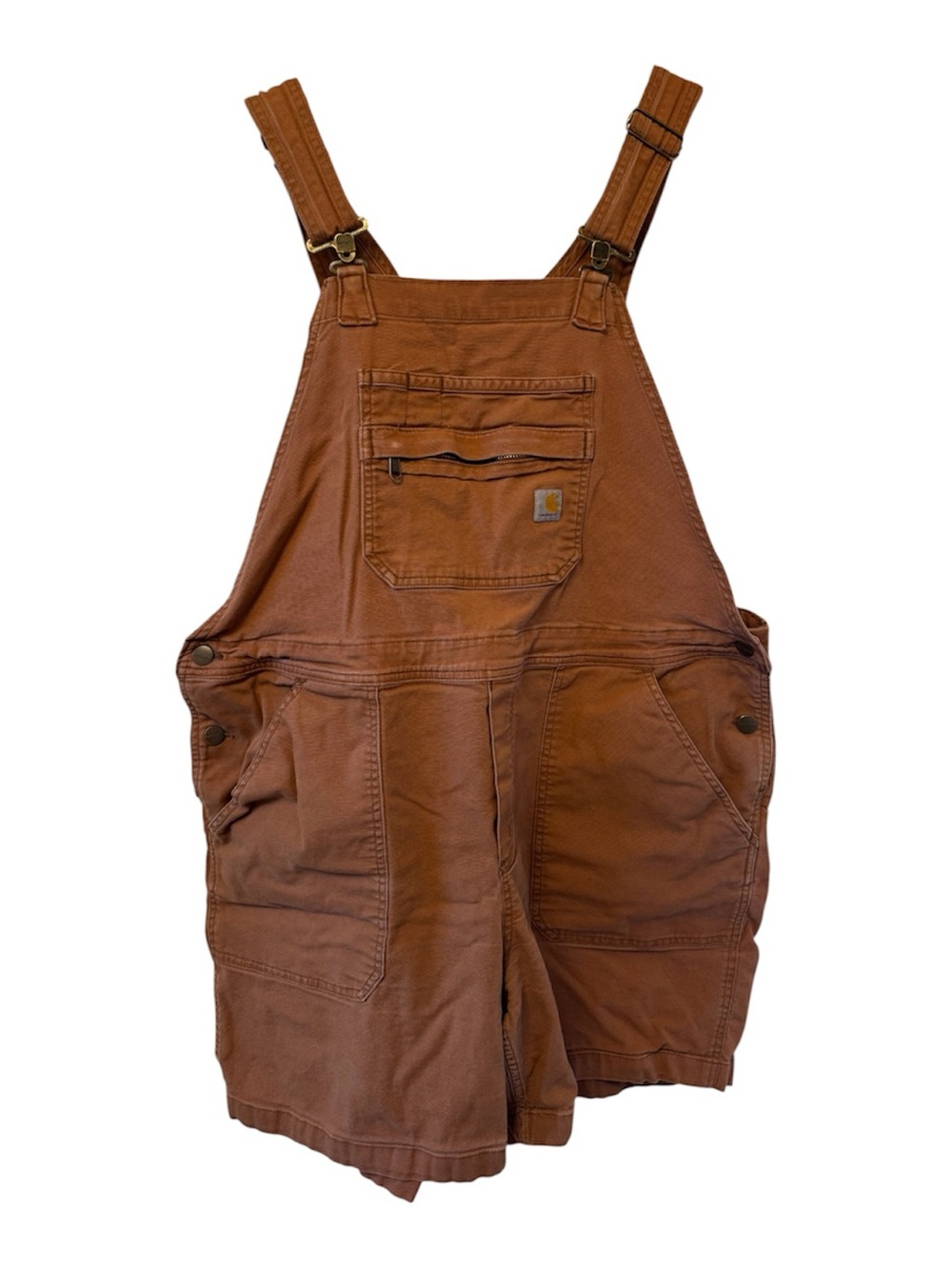 Carhartt Women’s Brown Cargo Short Overalls - XL